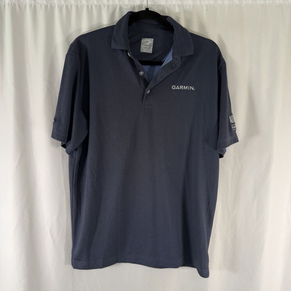 Garmin Callaway Polo Men's Medium Blue Short Sleeve Collared OPTI Dri